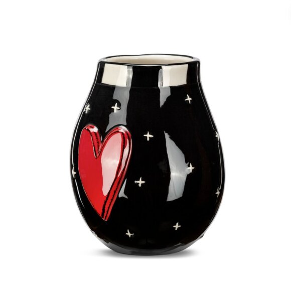 Red Heart & Black Mini Vase - Picture 2 of 3